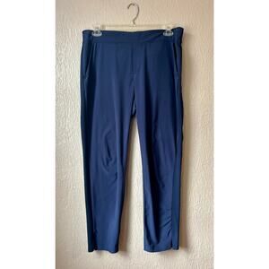 Athleta Brooklyn Midrise Navy Blue Ankle Athleisure Pants Tapered Leg Size 12